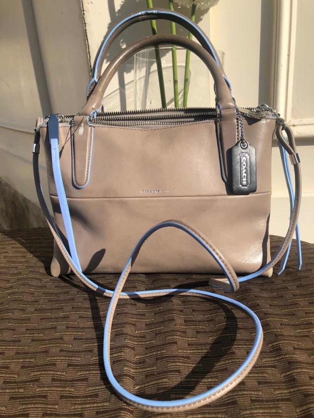 Coach Borough Mini 30984 Igray/blue Leather bag (500